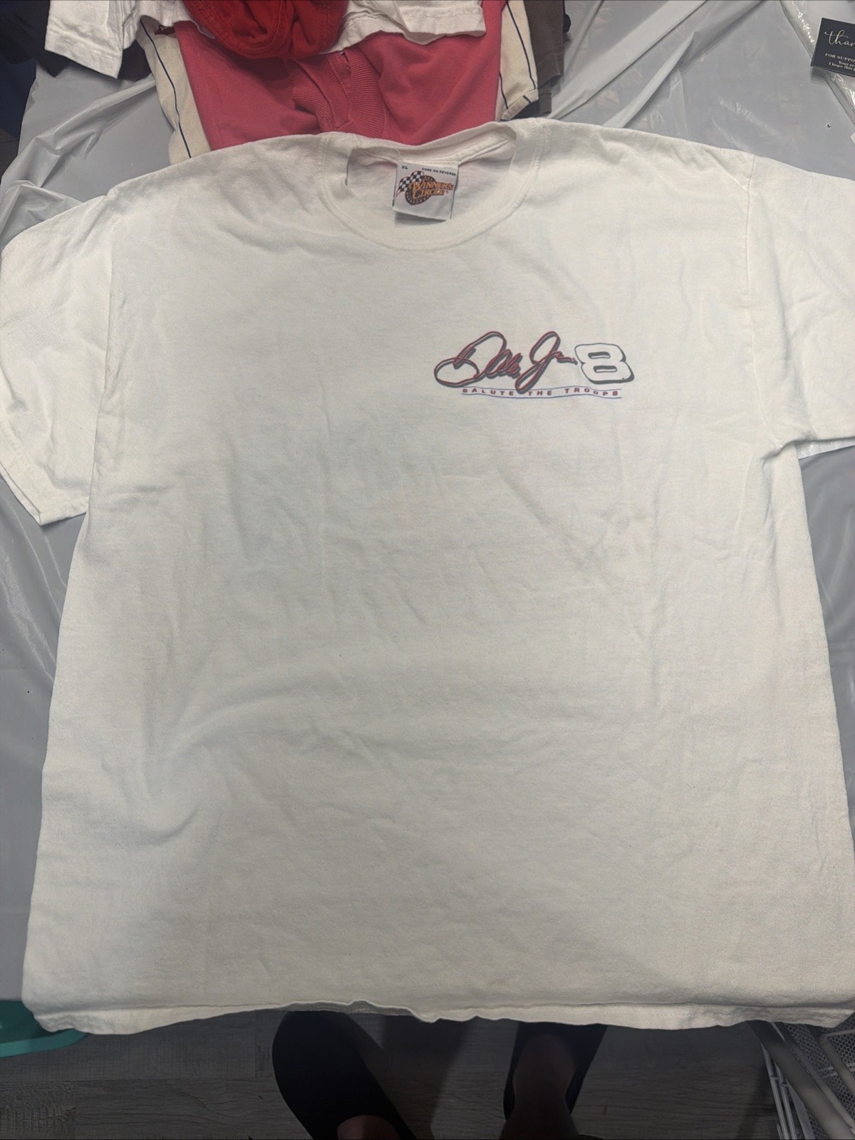 Vintage Dale Earnhardt Salute Troops Winners Circle Men’s Size Xl T-Shirt White